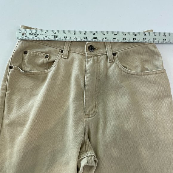 LL Bean Jeans Womens Size 6 Tall 6T Tan Beige Denim Straight Cotton Pants 0YQ95 - Picture 6 of 12